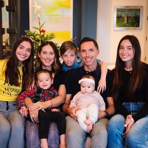 Alejandra Amarilla's ex-husband, a former NBA player, Steve Nash with his family